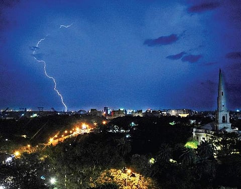 Lightning illuminates the night sky in Chennai | ASHWIN PRASATH
