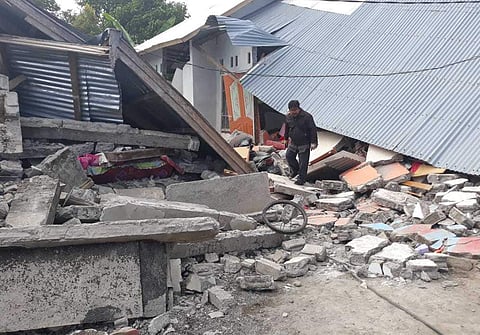 The debris and remains of houses after the Earthquake. (Photo | AP)