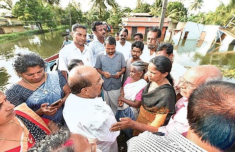 Minister G Sudhakaran visits flood-hit areas in Kuttanad (File | EPS)