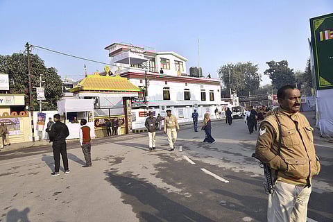 Police personnel seen outside the Mahabodhi Temple (File | PTI)