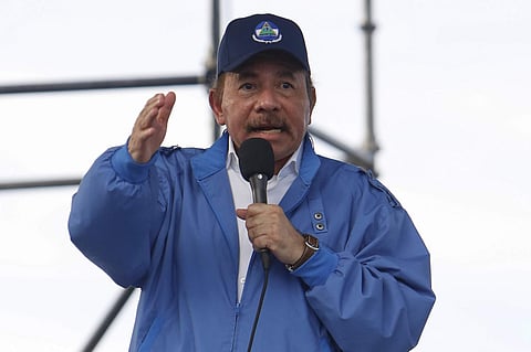 Nicaragua’s President Daniel Ortega speaks to supporters in Managua, Nicaragua. (Photo | AP)