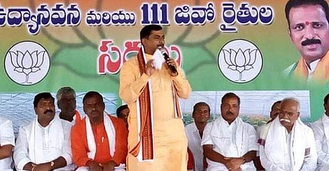 BJP National General secretary, P Muralidhar Rao addressing a convention. (Photo | muralidharrao.in)