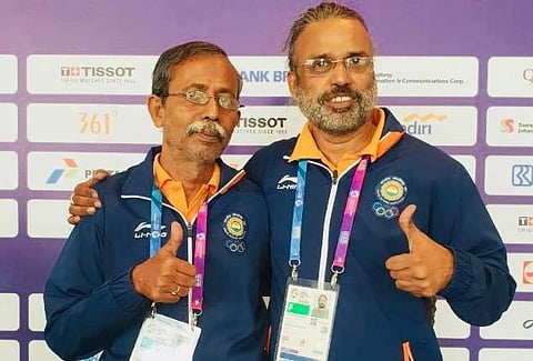 Pranab Bardhan and Shibhnath Sarkar won the gold in Asian games bridge (Twitter/Express Sports)