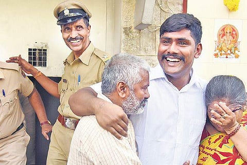Thirty-two-year-old Bhagyaraj, a resident of Marathahalli, was released after serving 14 years in the Bengaluru Central Jail | Nagaraja Gadekal