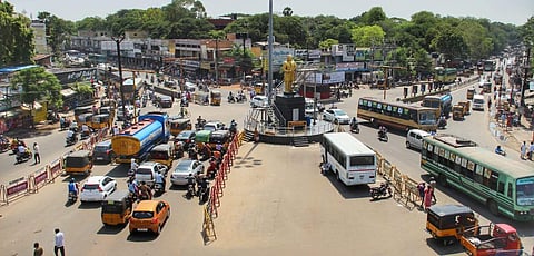 City buses were operating but those bound for Kerala were not plying. (Photo | KK Sundar/EPS)