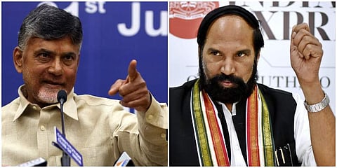 TDP chief N Chandrababu Naidu and TPCC president N Uttam Kumar Reddy (Photos | EPS)