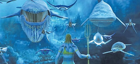 A still from the animated short film Gentle Giants