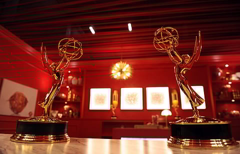 Emmy Award statuettes are displayed inside the Lindt Chocolate Lounge inside the Microsoft Theatre in Los Angeles. (Photo: AP)