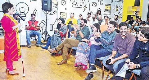 Tiffany Brar speaking at the ‘Kill It’ campaign organised by Live Jam foundation, at B-hub, Mar Ivanios College, Thiruvananthapuram Vincent Pulickal