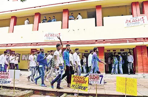 Delhi University students’ organisations during campaigning. (File Photo | Parveen Negi / EPS)