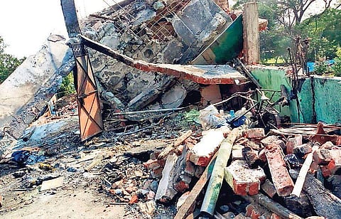 Remains of the house where explosion took place I Express