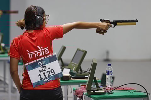 In the mixed team air pistol event, India's Heena Sidhu and Shahzar Rizvi shot 768 to end 10th in qualification. (Photo | File/AP)