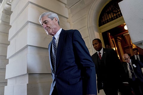 Robert Mueller, the special counsel probing Russian interference in the 2016 election, departs Capitol Hill following a closed door meeting in Washington. (Photo | AP)