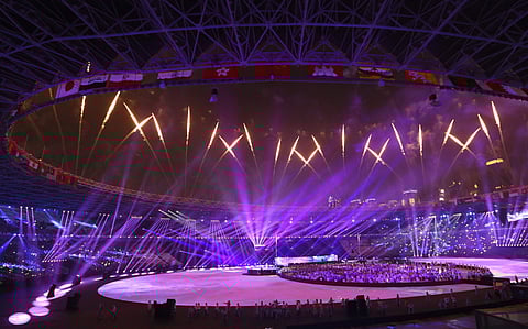 Fireworks explode during the closing ceremony for the 18th Asian Games in Jakarta. (Photo | AP)