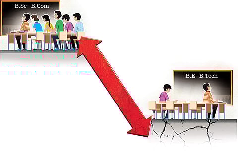 Engineering admissions in India show a downward trend