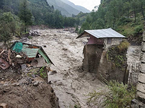 A swollen Beas river flows after heavy rains in the region in Kullu district Monday Sept 24 2018. | PTI