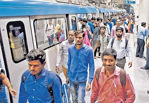 A few ditched their regular transport to enjoy the metro ride | S Senbagapandiyan