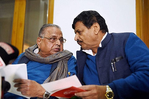 Mulayam Singh Yadav (L) and Shivpal Singh Yadav. | (File | PTI)