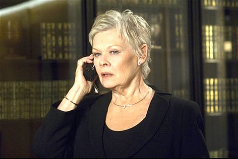 This undated publicity photo provided by Sony Pictures shows Judi Dench playing the head of MI6,