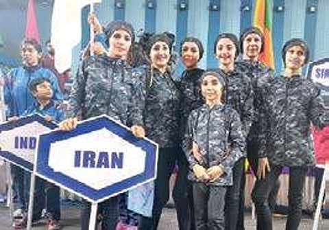 Participants from Iran at the Asian Yoga Sports Championship