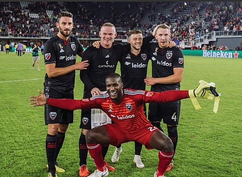 Wayne Rooney with his DC United teammates after the match (Twitter | Photo @dcunited)