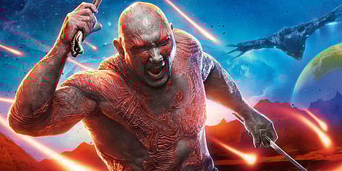 Dave Bautista as Drax in Guardians of the Galaxy.