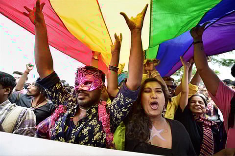In this file photo dated Nov 26 2017 members and supporters of the LGBT community are seen during Namma Pride Bengaluru Queer Habba rally in Bengaluru. | PTI