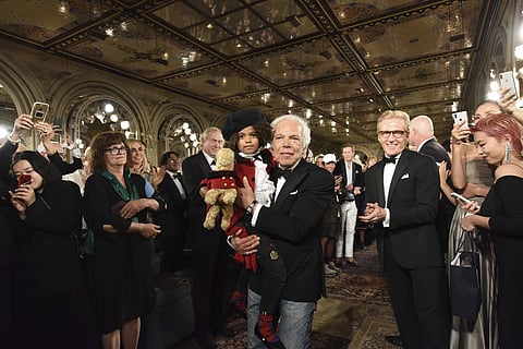 Fashion Designer Ralph Lauren greets the audience after the Ralph Lauren 50th Anniversary Fashion Show during New York Fashion Week, Sept. 7, 2018. (Photo | AP)