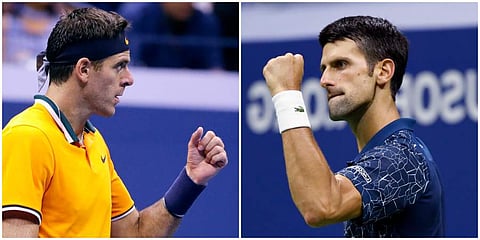 Juan Martin del Potro and Novak Djokovic (Photos | AP)