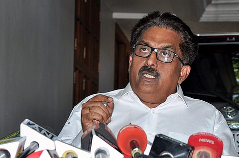 Former Chennai police commissioner S George speaks with the media after his residential premises was searched by the CBI in connection with Gutka scam in Chennai on 7 September 2018. (Photo | PTI)