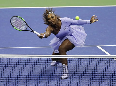 Serena Williams returns a shot to Anastasija Sevastova, of Latvia, during the semifinals of the U.S. Open tennis tournament, Thursday, Sept. 6, 2018, in New York. | AP