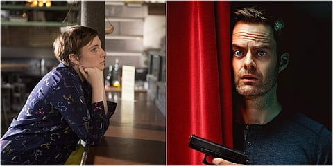 L-R: Stills from 'Girls' and 'Barry'.