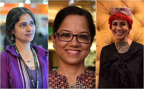 Female filmmakers Geetanjali Rao, Tanuja Chandra and Sapna Moti Bhavnani. (Photos | File)
