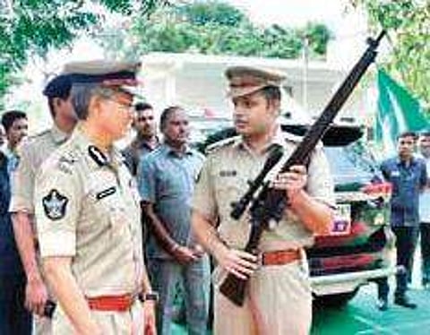 Andhra Pradesh DGP and Prakasam SP Siddharth Kaushal (Photo |EPS)