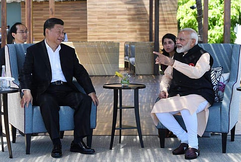 PM Narendra Modi and Chinese President Xi continue their discussions on second day of Informal Summit. | (Photo | Twitter)