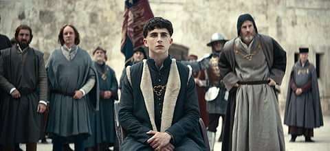 This image released by Netflix shows Timothee Chalamet, center, in a scene from 'The King.' (Photo | AP)