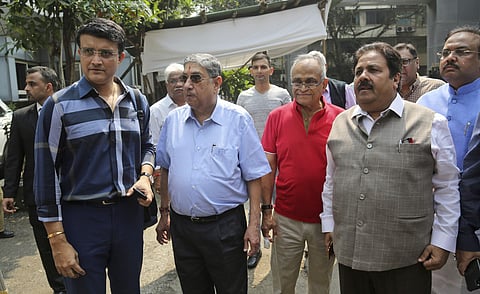 Sourav Ganguly arrives at BCCI headquarters. (Photo | AP)