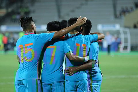 The Indian football team. (Photo | Twitter/Indian Football Team)
