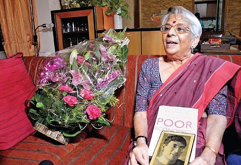 Abhijit Banerjee’s mother Nirmala at her Kolkata home | PTI
