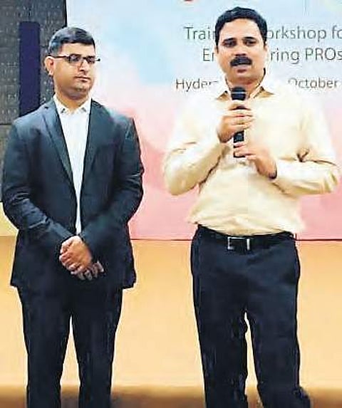 Konatham Dileep, Director of Digital Media, ITEC department and Nitin Saluja, Director of Public Policy, Tiktok India at the workshop