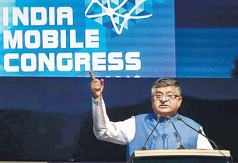 Telecom Minister Ravi Shankar Prasad speaks during the inauguration of IMC (Photo | PTI)