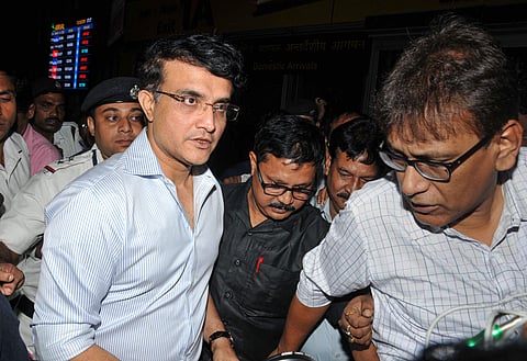 BCCI President-designate Sourav Ganguly being greeted by fans on his arrival at NSCBI Airport in Kolkata. | (Photo | PTI)