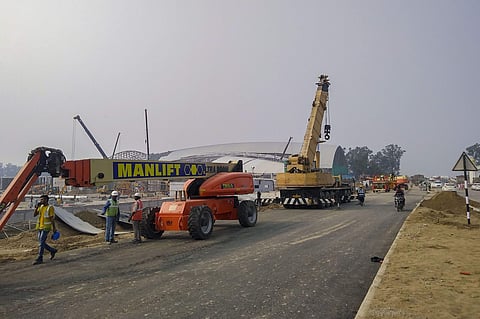 Dera Baba Nanak Construction work underway at the Kartarpur Corridor in Dera Baba Nanak India Wednesday Oct. 16 2019. | (Photo | PTI)