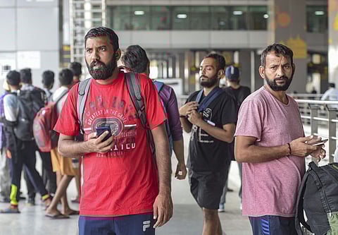 The immigrants were sent back to India on a chartered plane that took 11 hours. | (Photo | PTI)