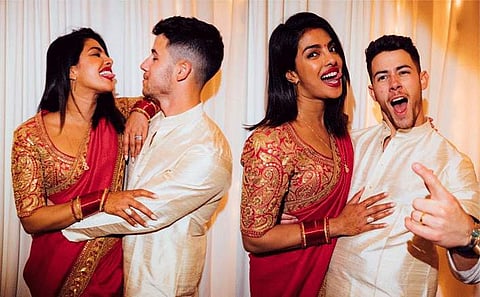 Priyanka Chopra and Nick Jonas celebrated their first Karva Chauth ceremony on 17 October 2019. (Photos | Instagram)