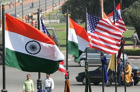 Image of Indian and US national flags used for representational purpose (Photo | Reuters)