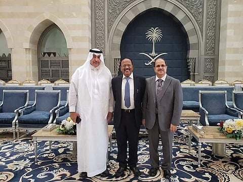 National Security Advisor Ajit Doval meet the Crown Prince Mohammed Bin Salman bin Abdulaziz and discussed Kashmir issue (Photo| PIB)