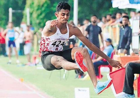 M Sreeshankar bagged gold in the long jump event with a leap of 7.93m