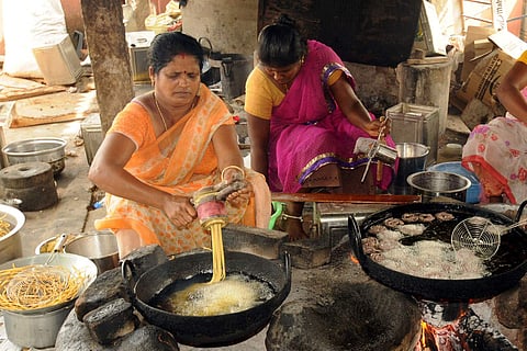 Amongst several varieties in the market, their sweets and savouries stand apart as they are made only using millets (Siru Thaniyam) produced by organic farmers. ( Photo | EPS )