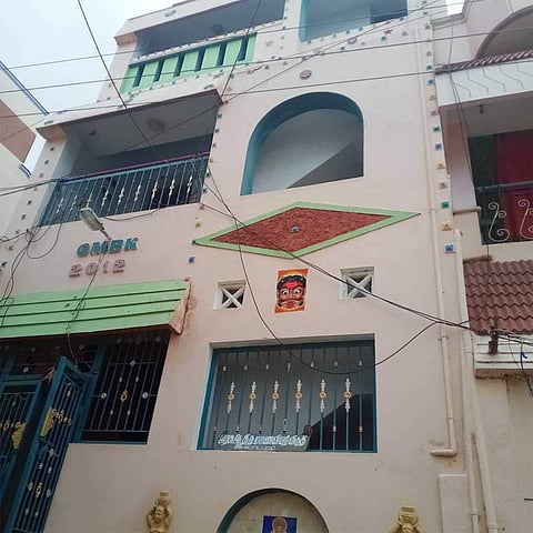 The rented house from which the Adi Dravidar Girls Hostel in Ladapuram functions. It has only two toilets and wash rooms for 55 students. (Express Photo)